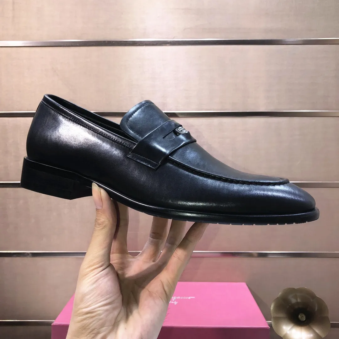 Men's shoes 💰500💰 [Ferragamo/Ferragamo] The latest model in the counter. Original imported high-quality cowhide with open sides + imported 🐂 water-dyed cowhide lining + original luxury metal buckle + original combination outsole. Comparison without pressure 38--45 (45 is custom-made and cannot be returned or exchanged)